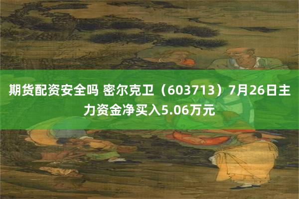 期货配资安全吗 密尔克卫（603713）7月26日主力资金净买入5.06万元