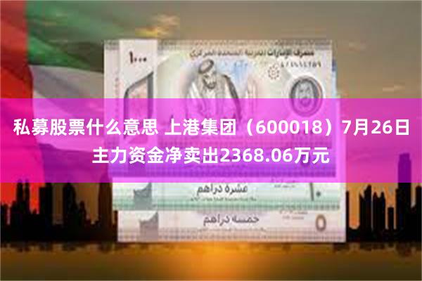 私募股票什么意思 上港集团（600018）7月26日主力资金净卖出2368.06万元