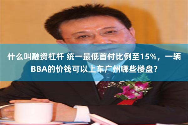 什么叫融资杠杆 统一最低首付比例至15%，一辆BBA的价钱可以上车广州哪些楼盘？