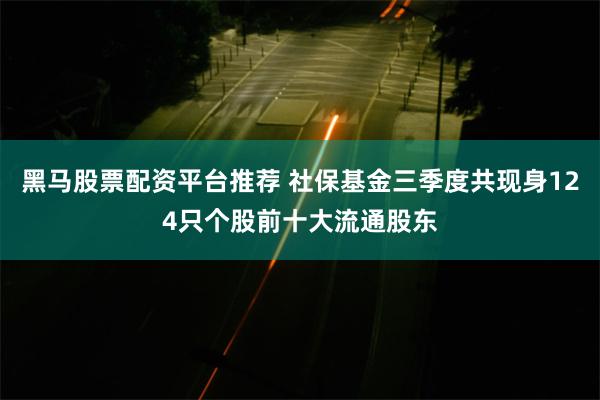 黑马股票配资平台推荐 社保基金三季度共现身124只个股前十大流通股东