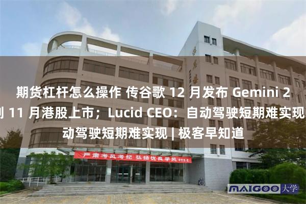 期货杠杆怎么操作 传谷歌 12 月发布 Gemini 2.0；顺丰计划 11 月港股上市；Lucid CEO：自动驾驶短期难实现 | 极客早知道