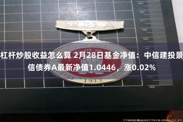 杠杆炒股收益怎么算 2月28日基金净值：中信建投景信债券A最新净值1.0446，涨0.02%