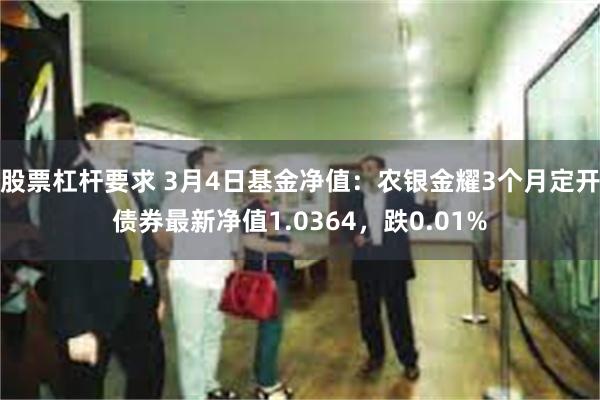 股票杠杆要求 3月4日基金净值：农银金耀3个月定开债券最新净值1.0364，跌0.01%